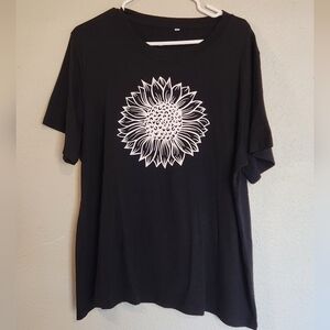 Women's Sunflower Black Graphic T Shirt Size XL